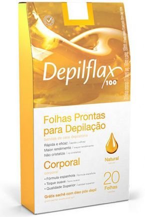 dx 26715 depilflax folhas prontas corporais natural c 20 und